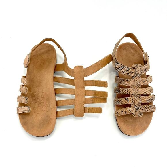 Vionic Harissa Women Sandal Sz 8 Tan Leather Arch Support Adjustable Strap Comfy - Picture 6 of 16